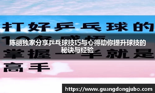 陈丽独家分享乒乓球技巧与心得助你提升球技的秘诀与经验